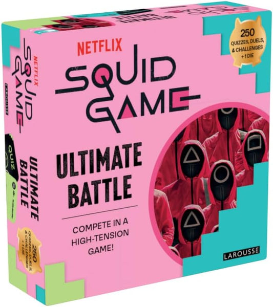 Netflix Squid Game Ultimate Battle board game box with pink and teal design