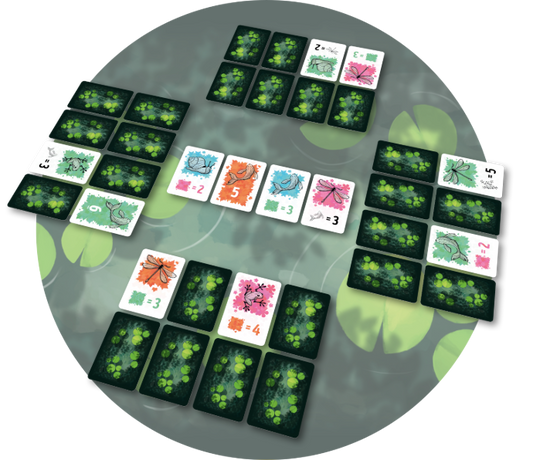 Symbiosis Card game cards laid out in play