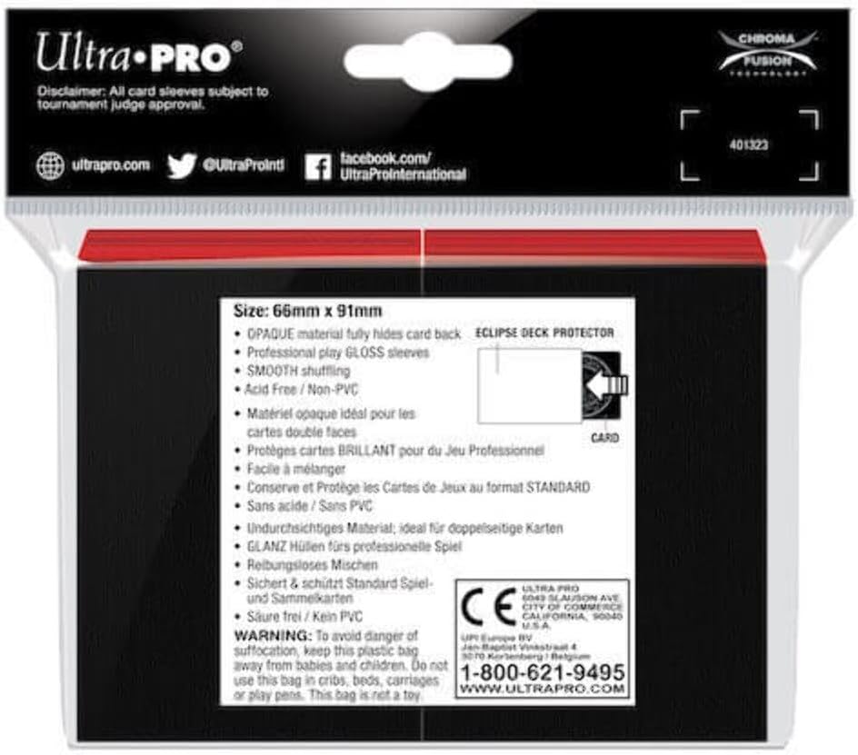 Ultra Pro - Eclipse Gloss Standard Sleeves 100 Pack - Apple Red