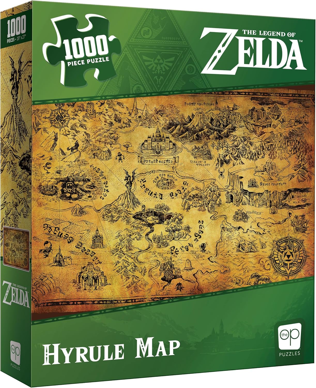 Jigsaw puzzle box featuring The Legend of Zelda Hyrule Map design