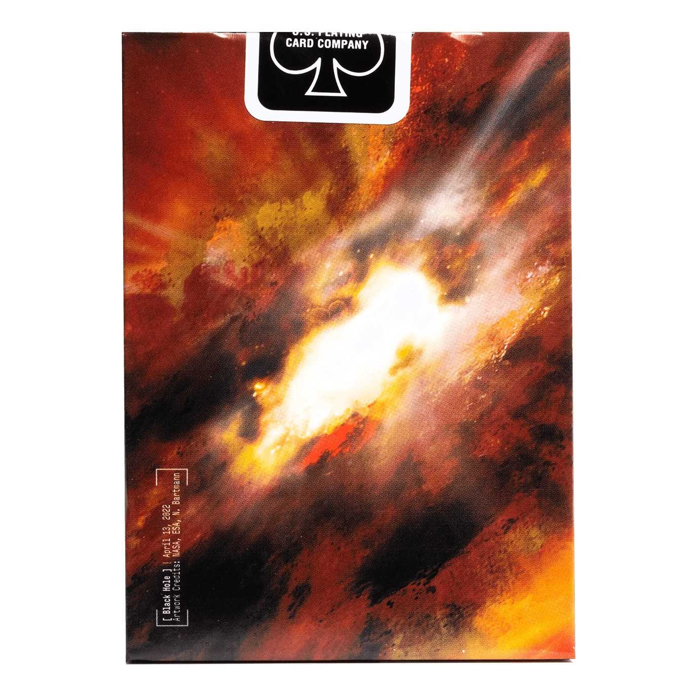 Bicycle Stargazer 202 Card back of packaging with fiery design