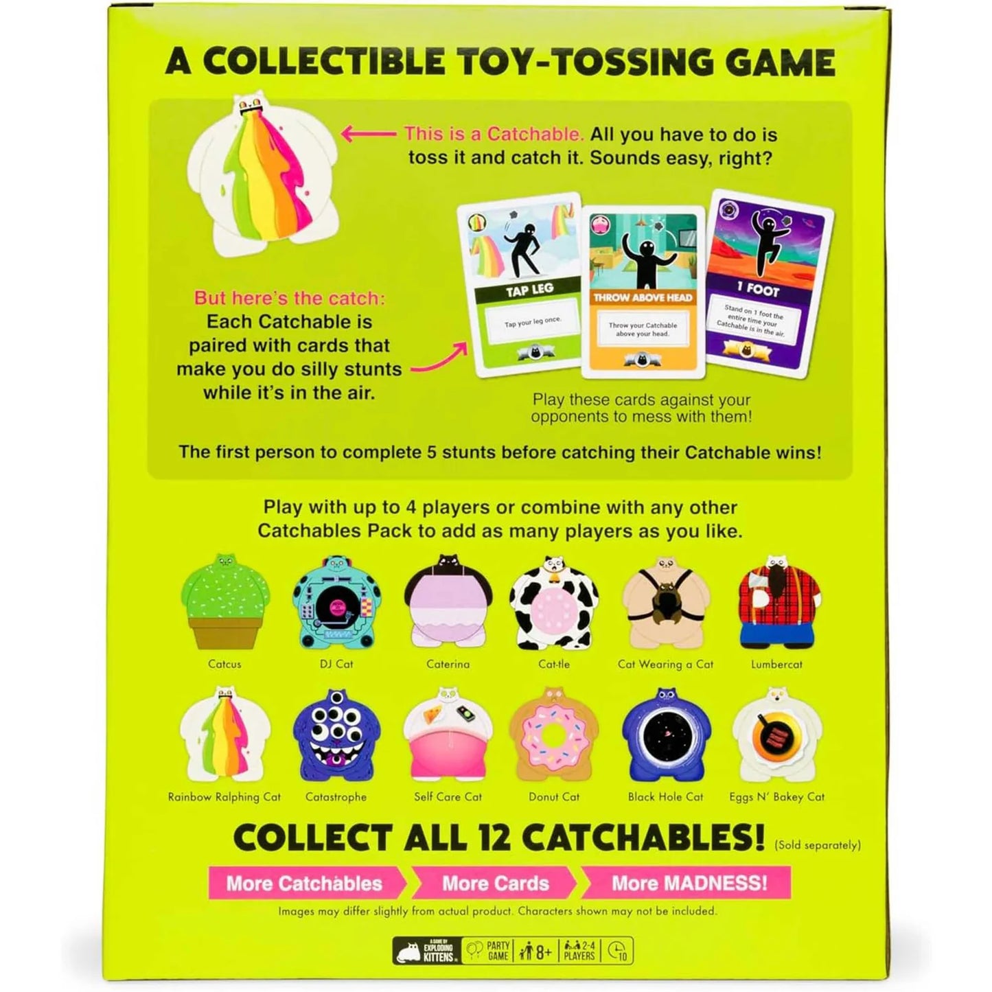 Collectible toy-tossing game packaging with colourful graphics and text.