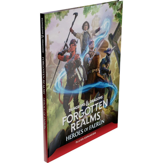 Dungeons & Dragons Forgotten Realms book cover with characters on a white background