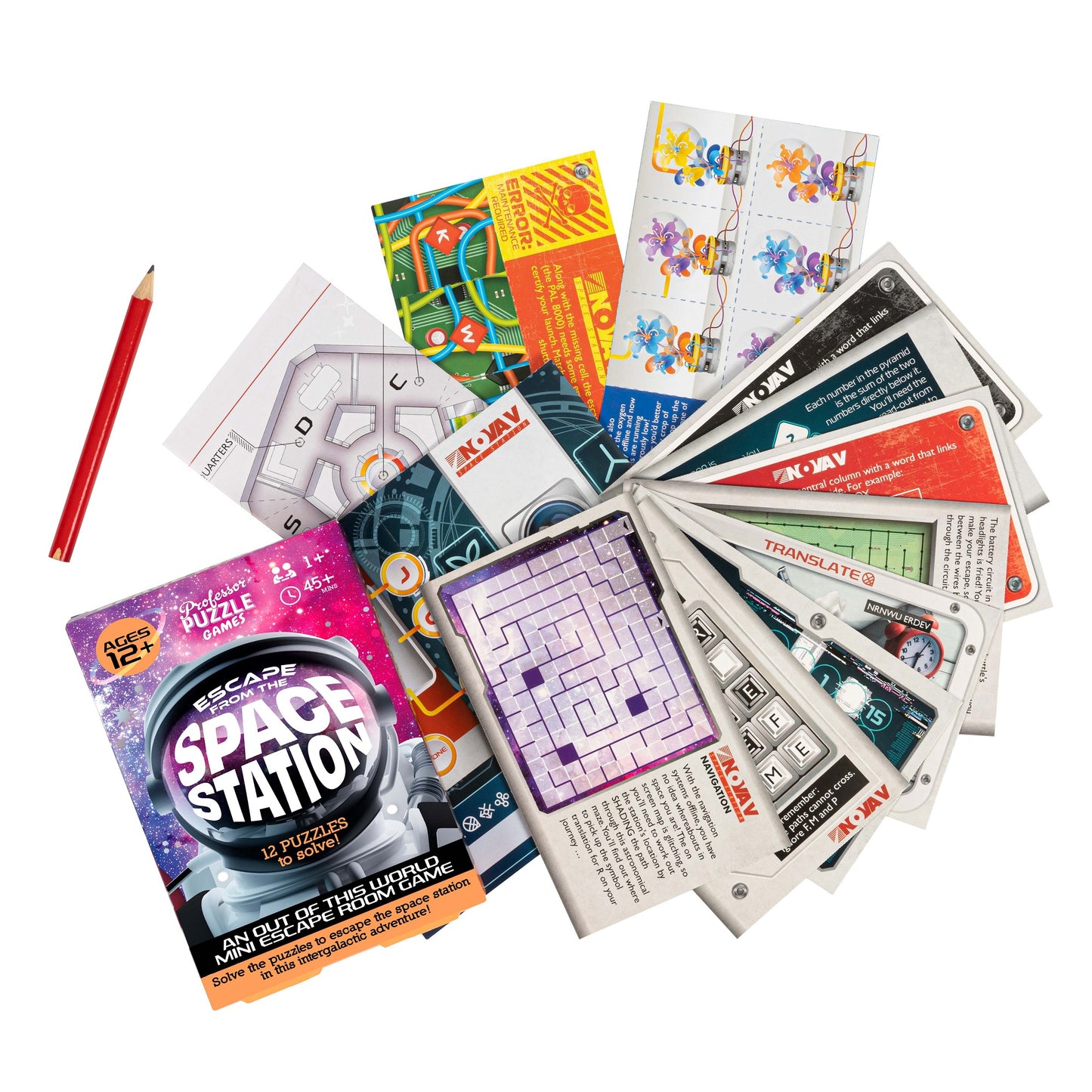 Collection of educational card games with colourful designs on a white background