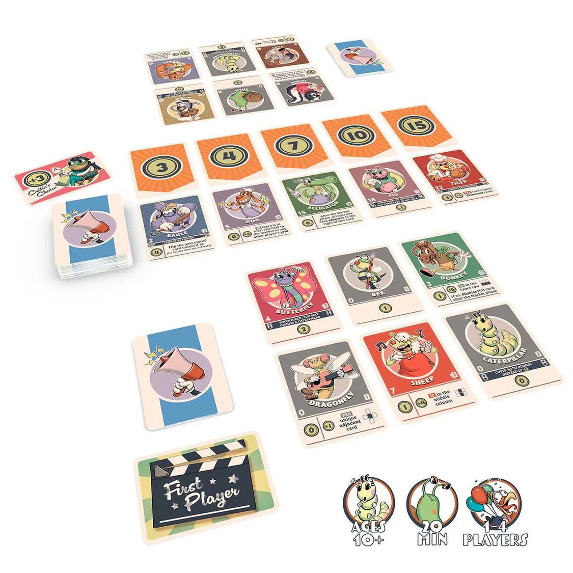 Fliptoons card game collection of colourful game cards with character illustrations on a white background