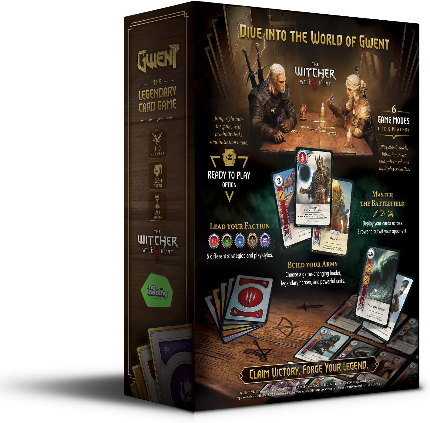 Gwent card game box featuring characters from 'The Witcher' series