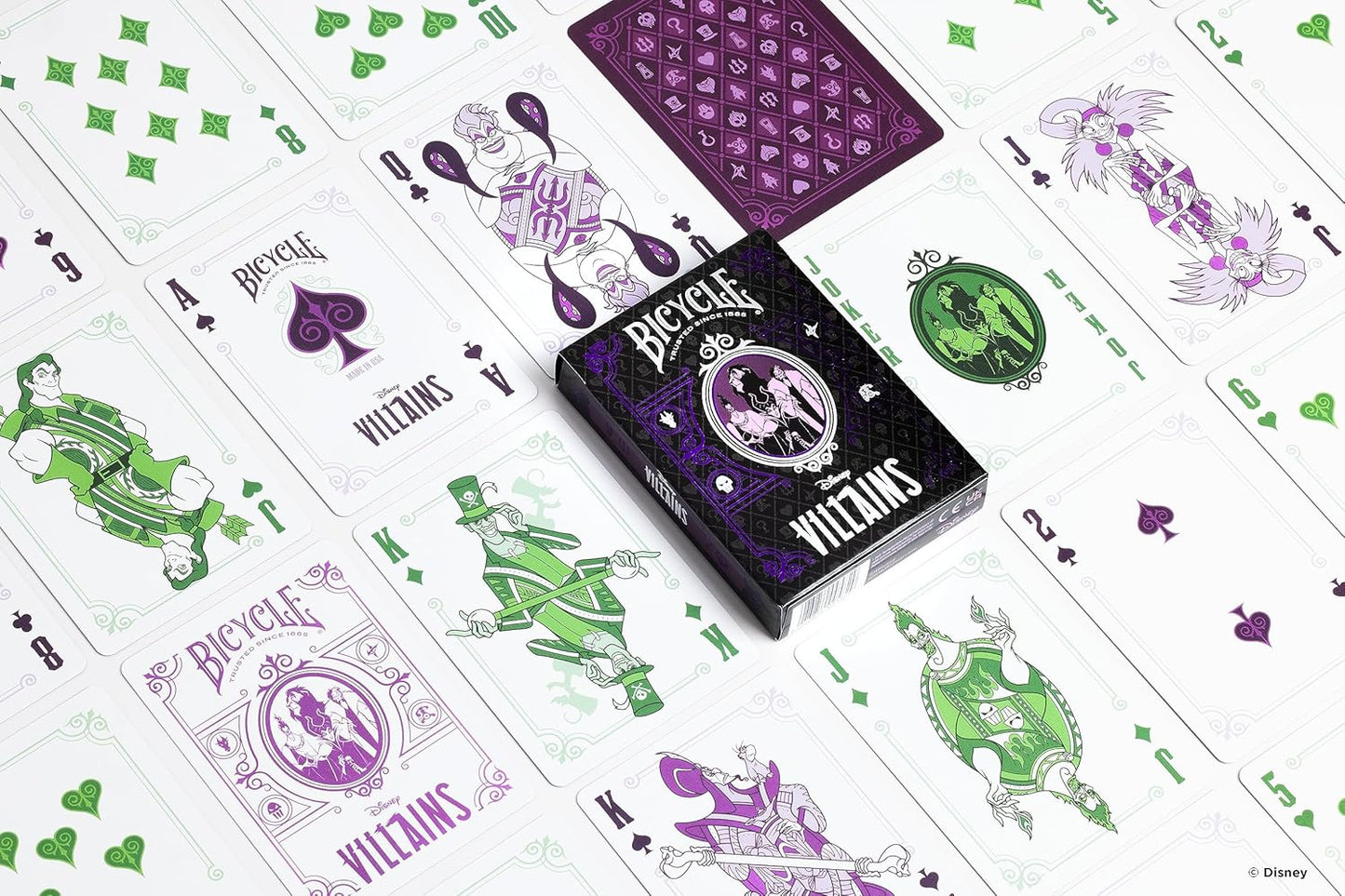 Bicycle Disney Villains Playing Cards - Purple or Green