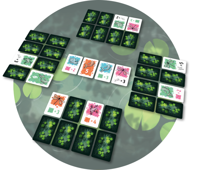Symbiosis Card game cards laid out in play  
