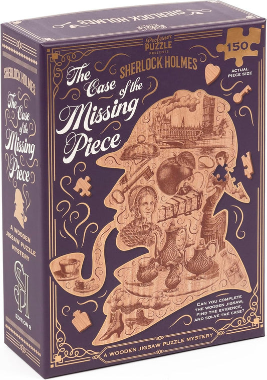Sherlock Holmes 150-piece jigsaw puzzle box with silhouette design 