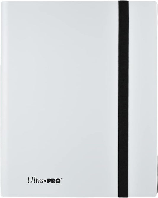 An Ultra Pro Eclipse 9 Pocket Pro Binder in Arctic White with black accents and the Ultra Pro logo visible.