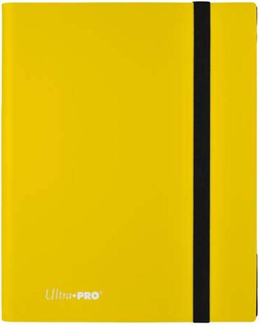 Ultra Pro Eclipse 9 Pocket Pro Binder Lemon Yellow with black strap.