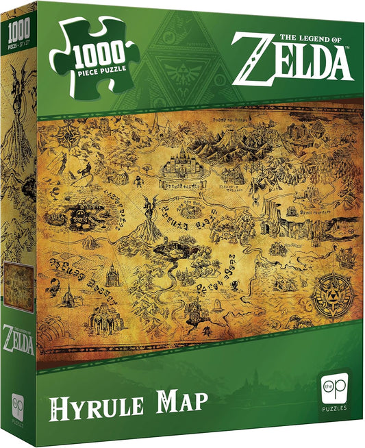 Jigsaw puzzle box featuring The Legend of Zelda Hyrule Map design