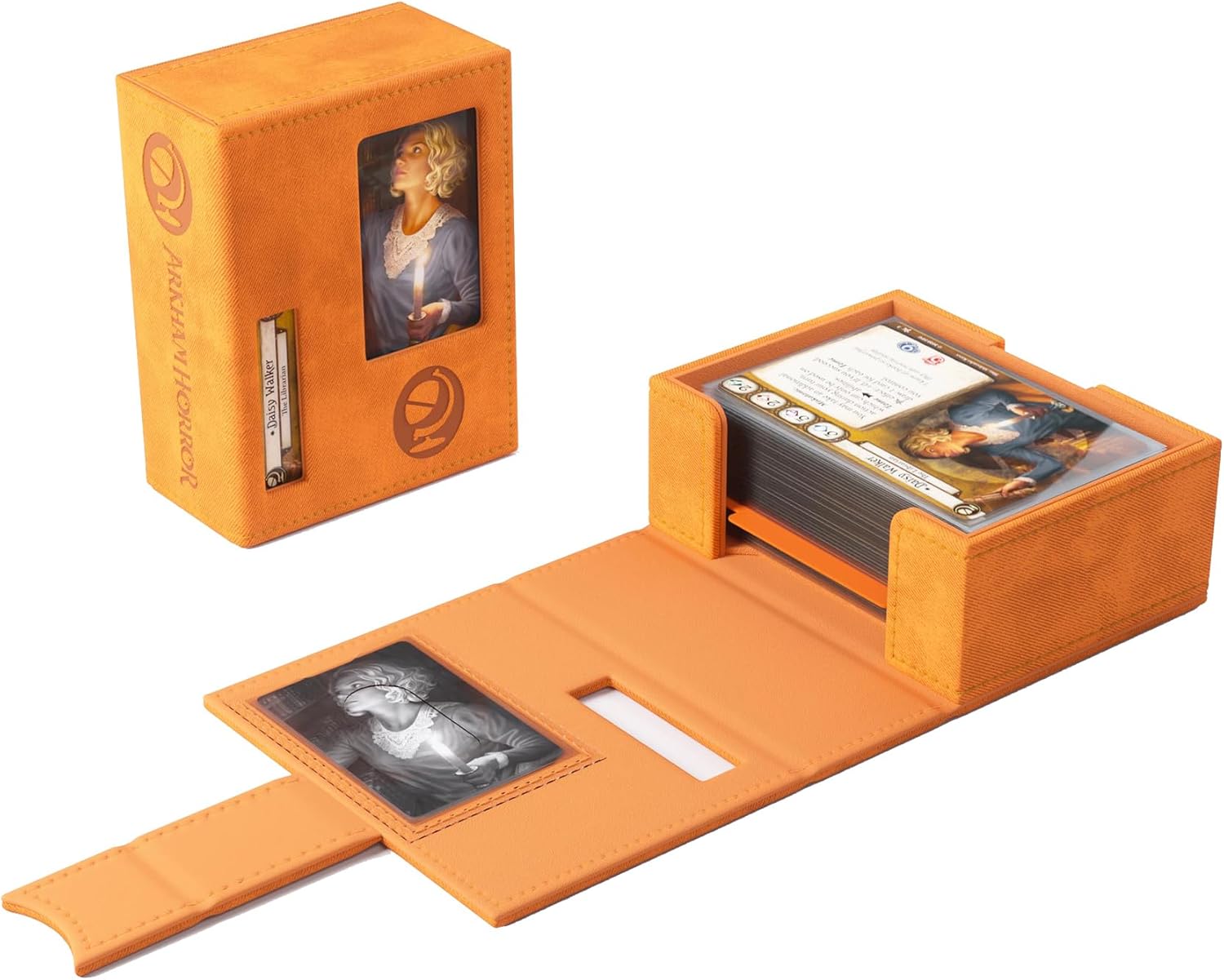 Arkham Horror Investigator Deck Tome - Seeker (Orange) on a white background