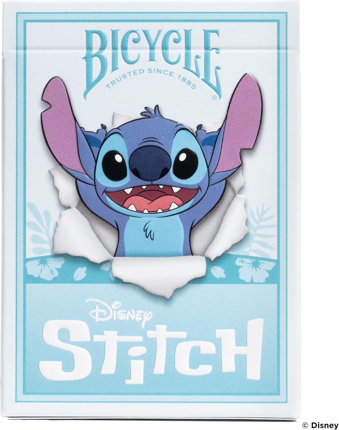 Bicycle card with Disney's Stitch design on a blue background