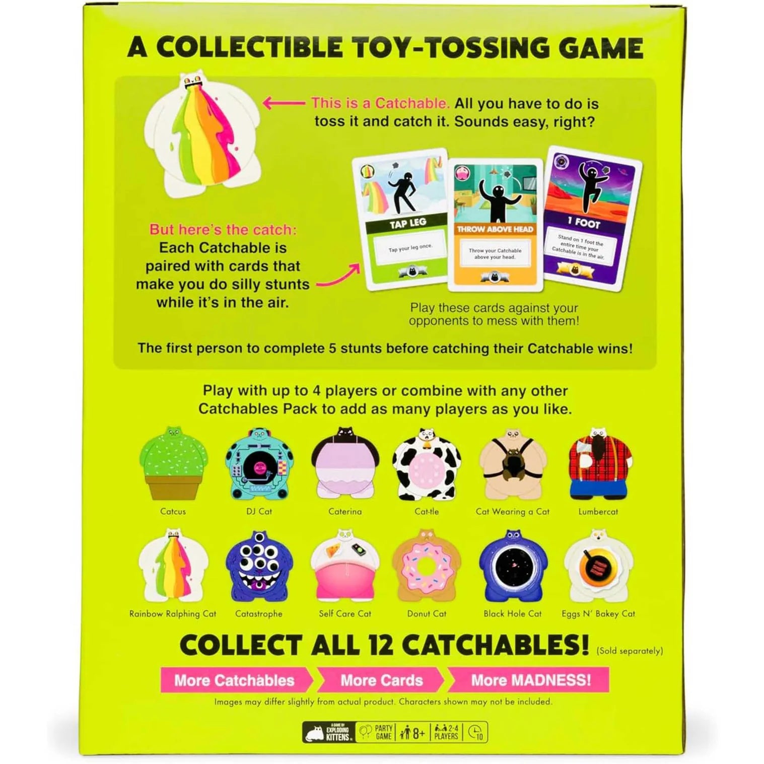 Collectible toy-tossing game packaging with colourful graphics and text.