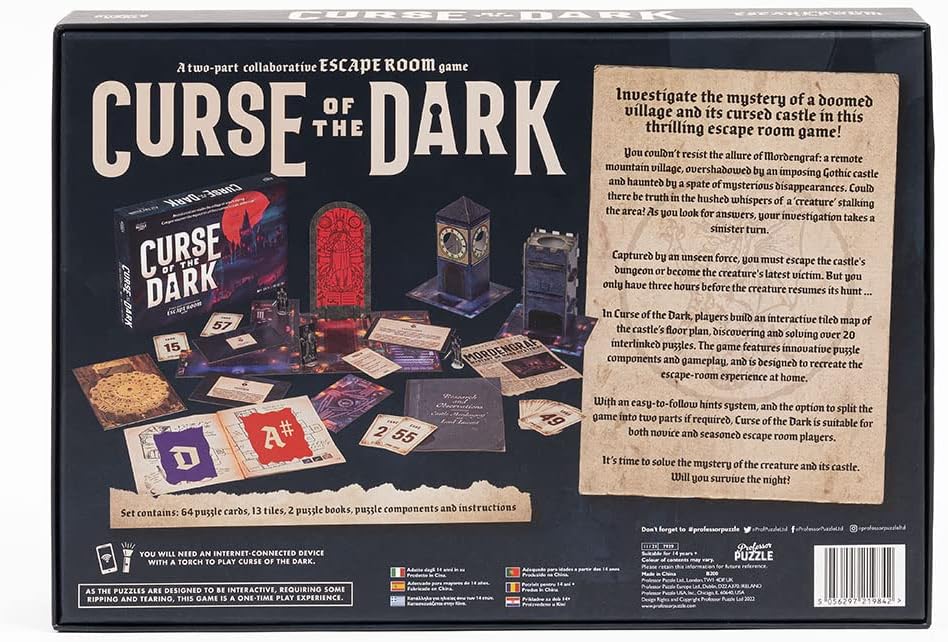 Curse of The Dark Box back cover showing contents