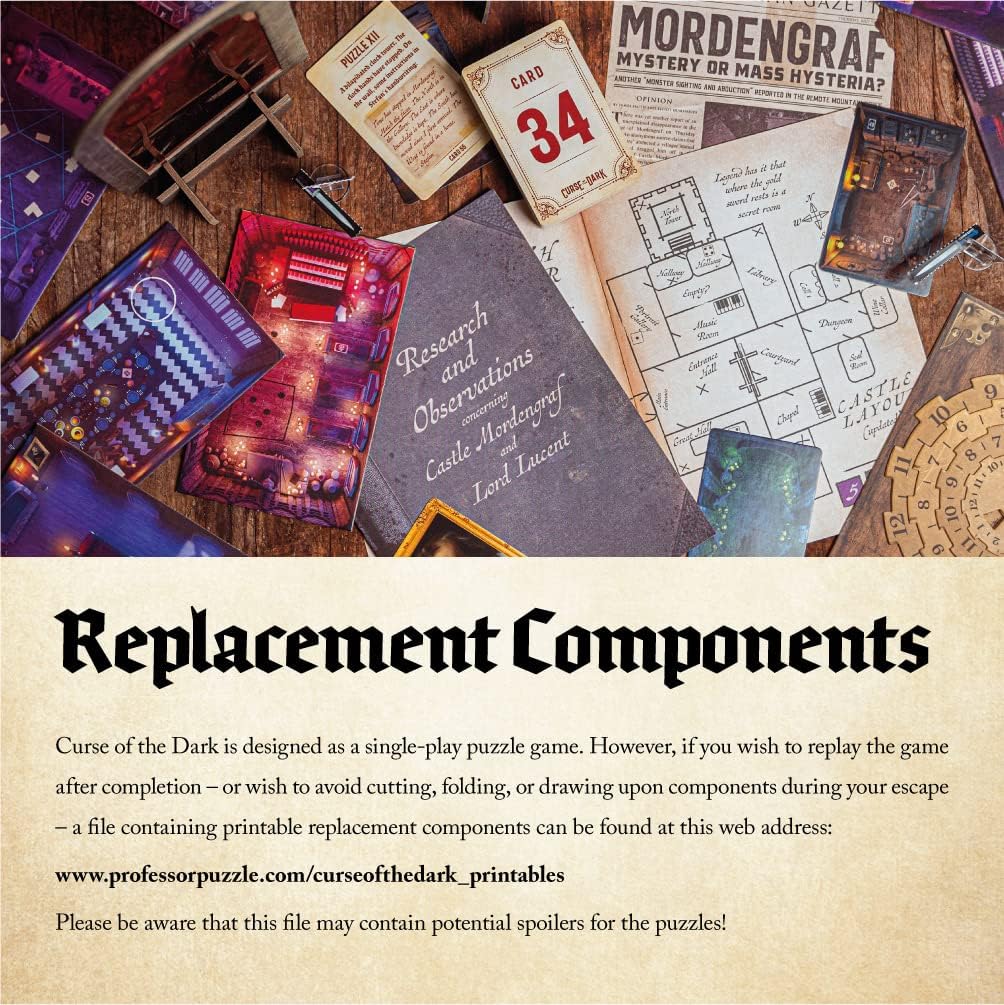 Curse of The Dark Replacement Components instructions