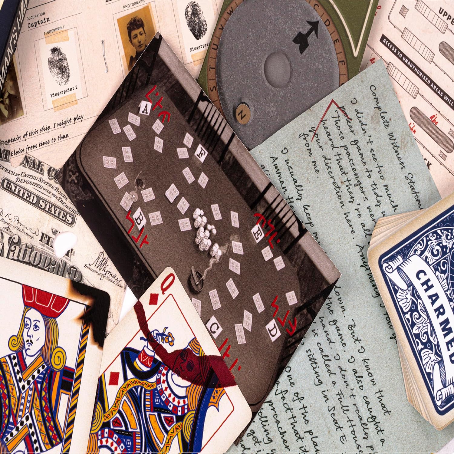 Professor Puzzle's Dead Man's Hand Mini Mystery Game components