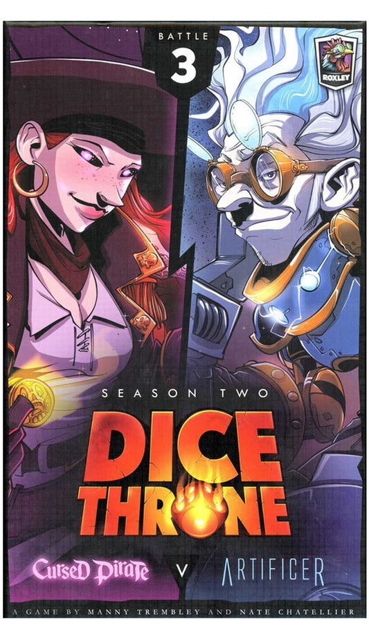 Cover of 'Dice Throne' game featuring two characters and the title.