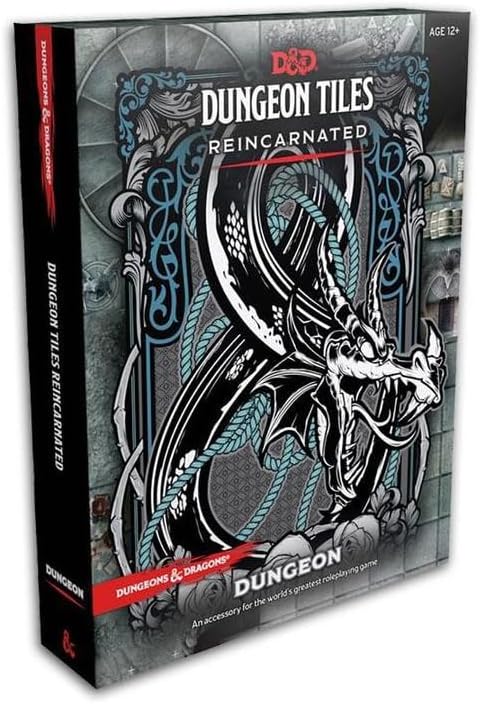 Dungeons & Dragons Dungeon Tiles Reincarnated packaging with dragon illustration
