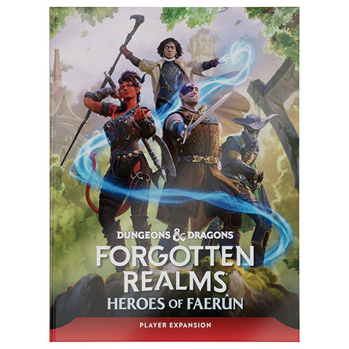Dungeons & Dragons Forgotten Realms Heroes of Faerun book cover with characters and text
