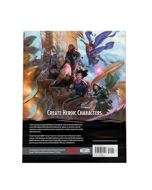 back cover for Dungeons and dragons players handbook by wizards of the coast.