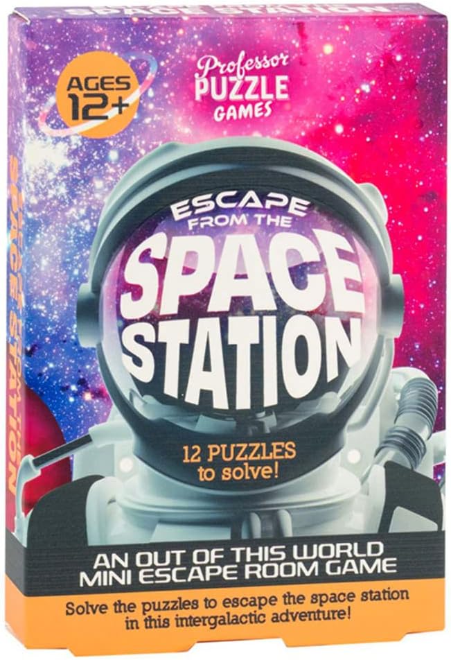 Box of 'Escape from the Space Station' puzzle game by Professor Puzzle Games.
