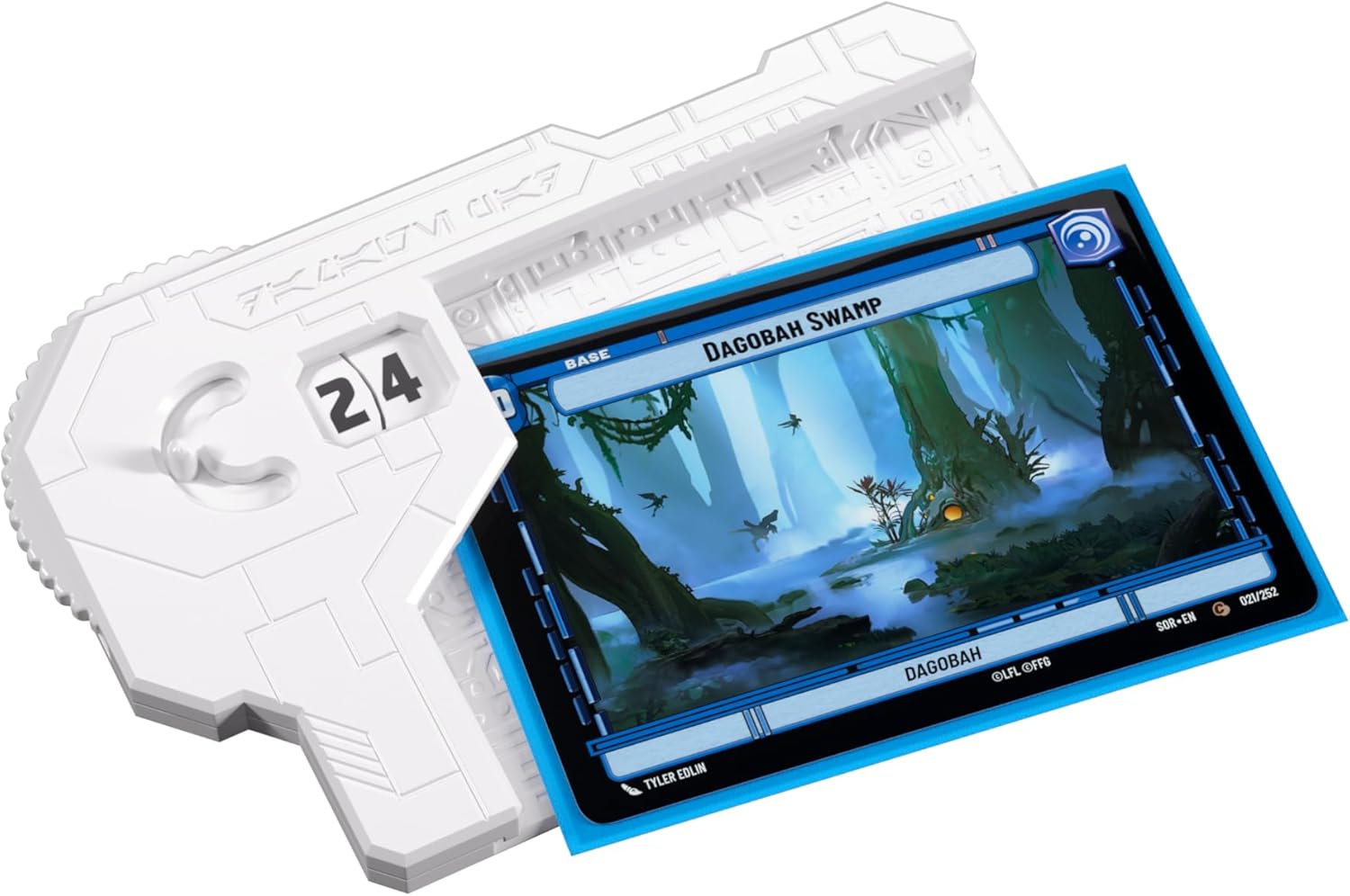 Gamegenic Damage Pad for Star Wars: Unlimited in white with Dagobah Swamp playing card