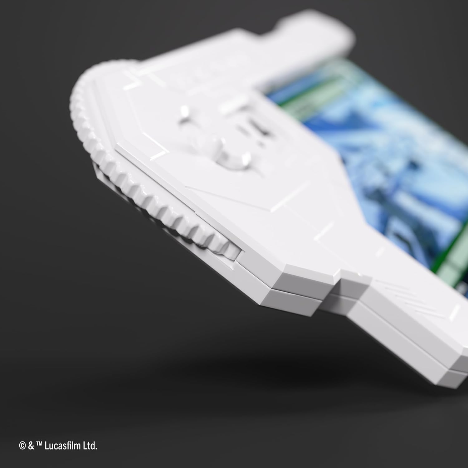 close up of damage wheel for Gamegenic Damage Pad for Star Wars: Unlimited in white on a black background