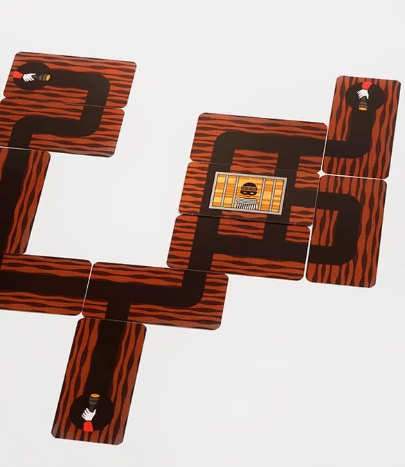 Wooden puzzle with snake design on a white background