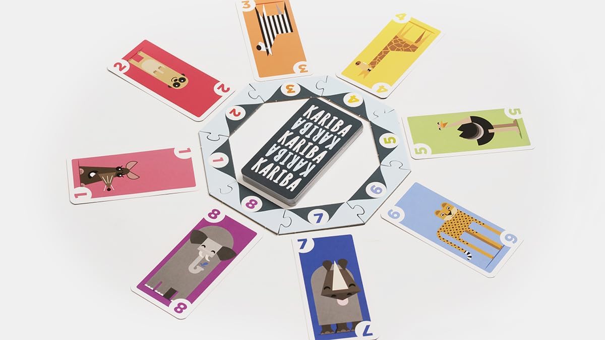 Card game with character cards on a white background