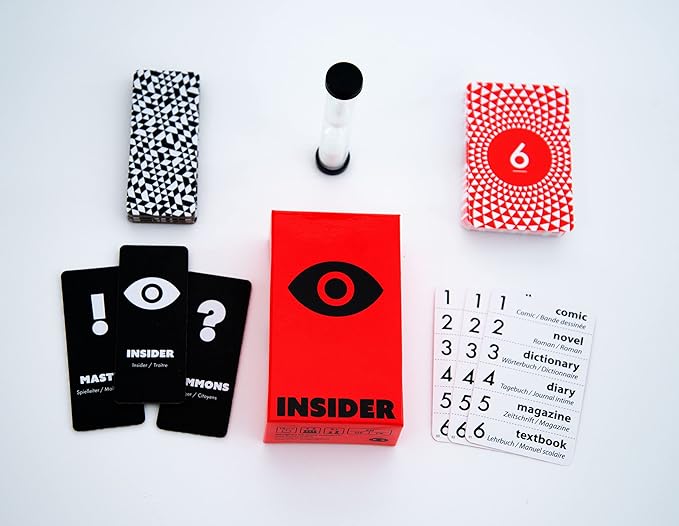 Collection of playing cards with various designs and text on a white background