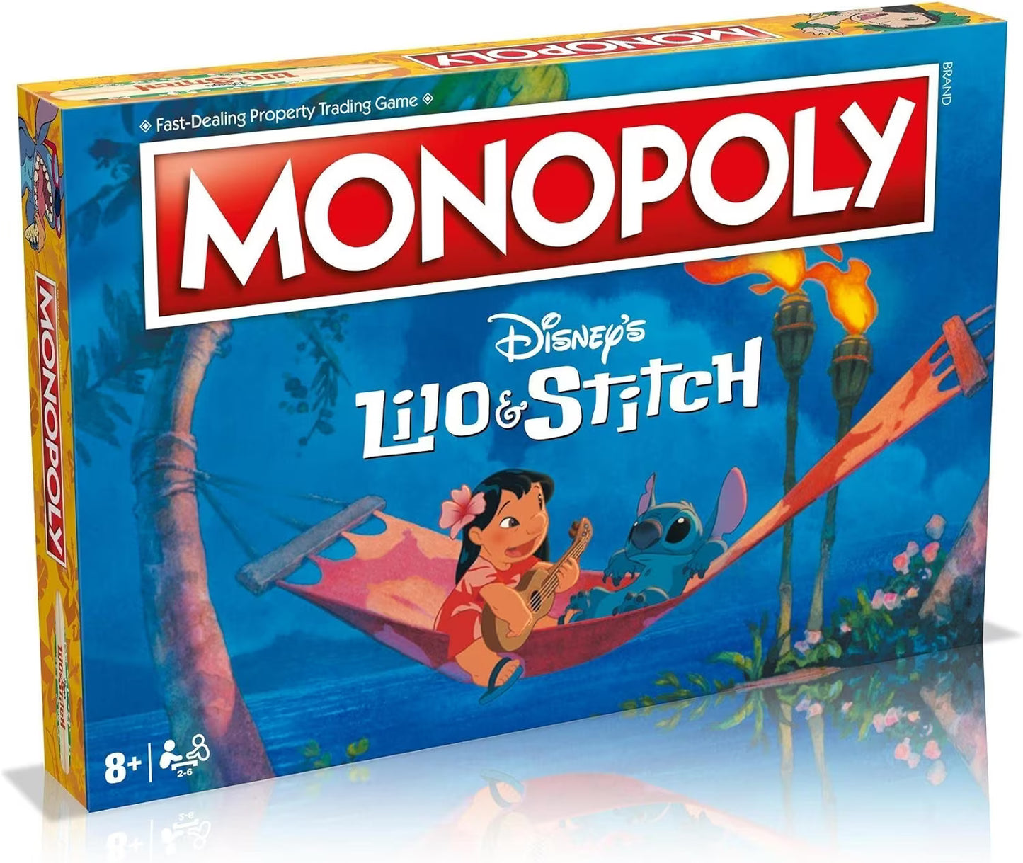 Lilo and Stitch Monopoly board game with Lilo and Stich on a hammock