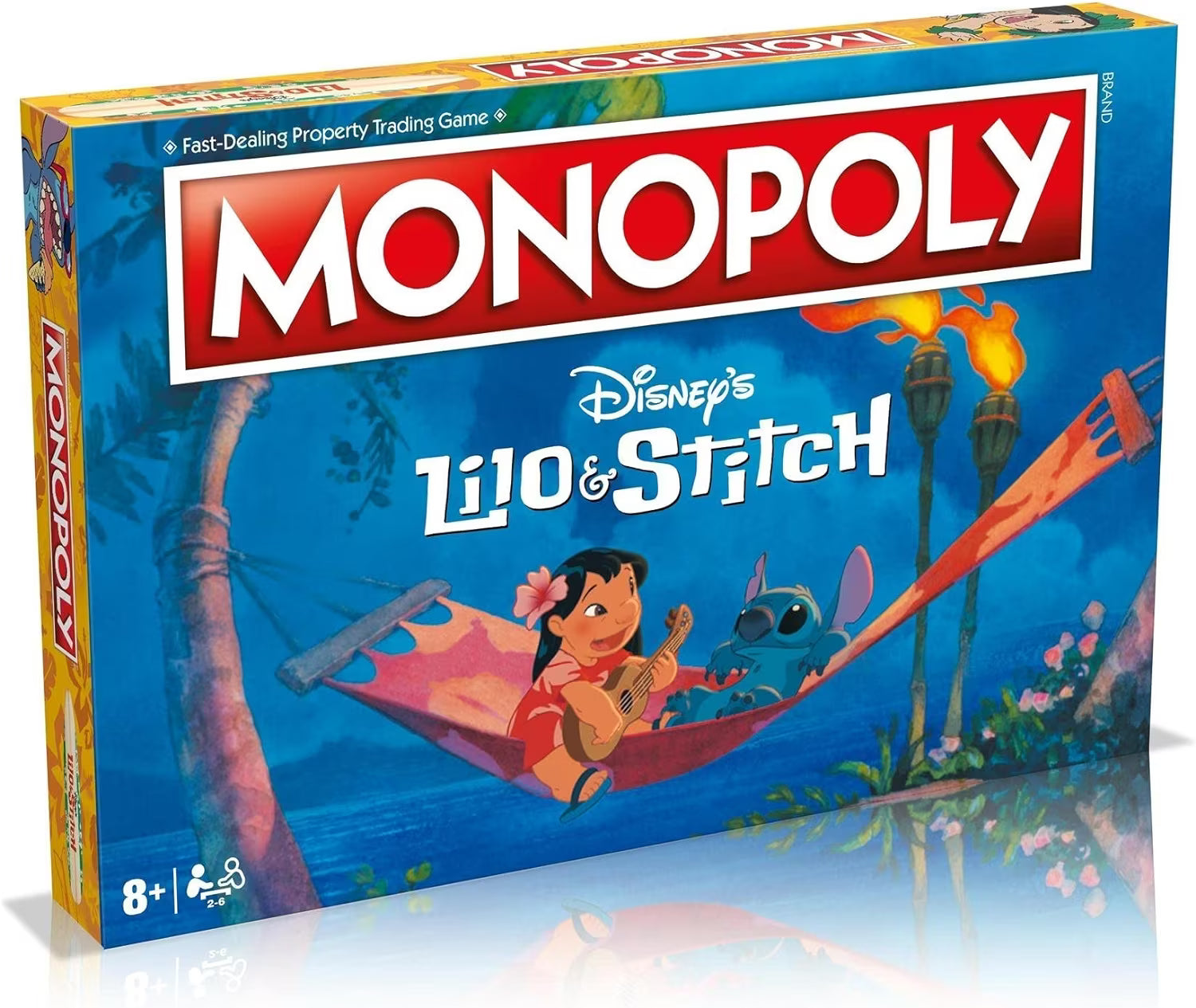 Lilo and Stitch Monopoly board game with Lilo and Stich on a hammock
