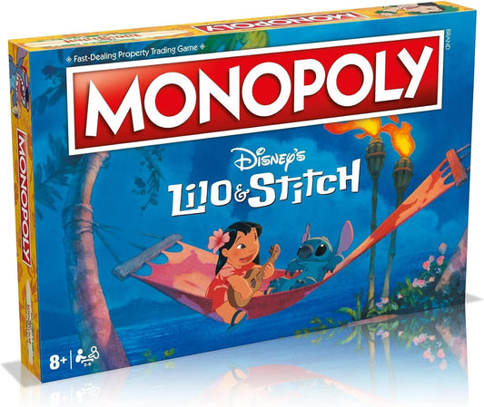 Lilo and Stitch Monopoly board game with Lilo and Stich on a hammock