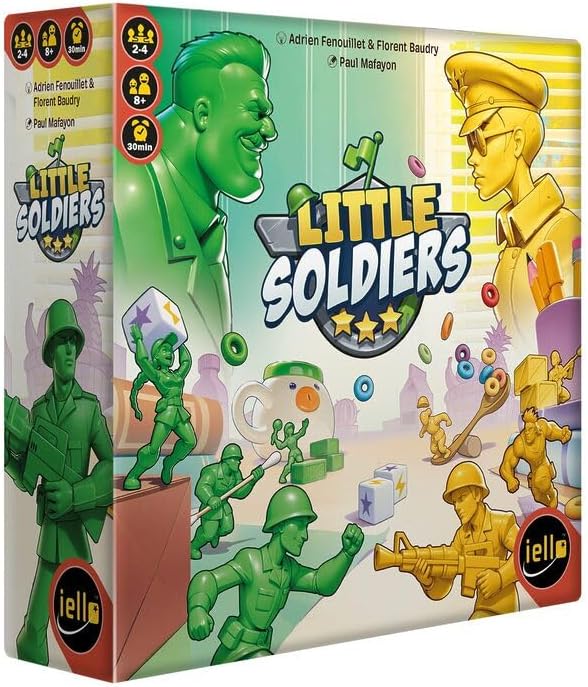 Little soldiers game box, with plastic toy soldiers pictured on the box