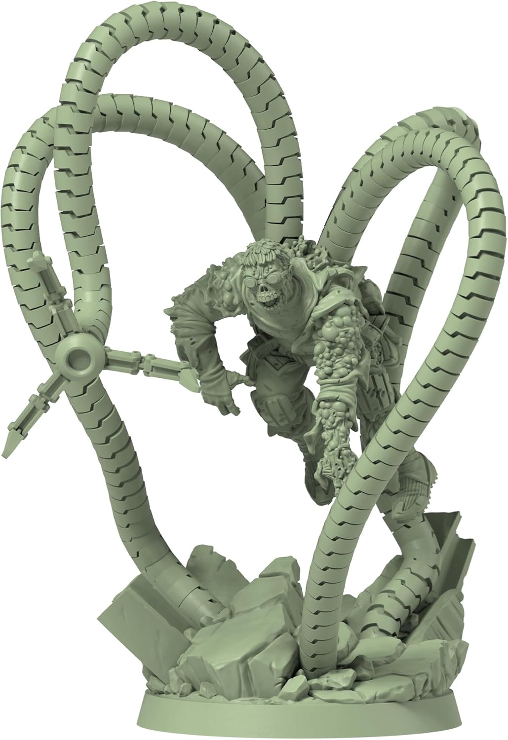 Marvel zombies green fantasy figurine with a creature and mechanical elements on a white background