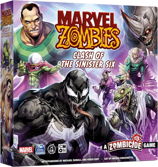 Marvel Zombies board game box with characters and Marvel logos