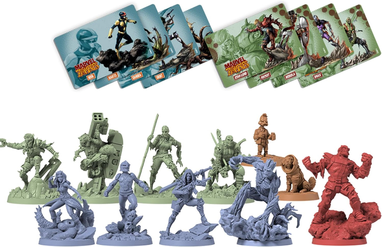 Collection of Marvel Super Hero Squad action figures and packaging on a white background