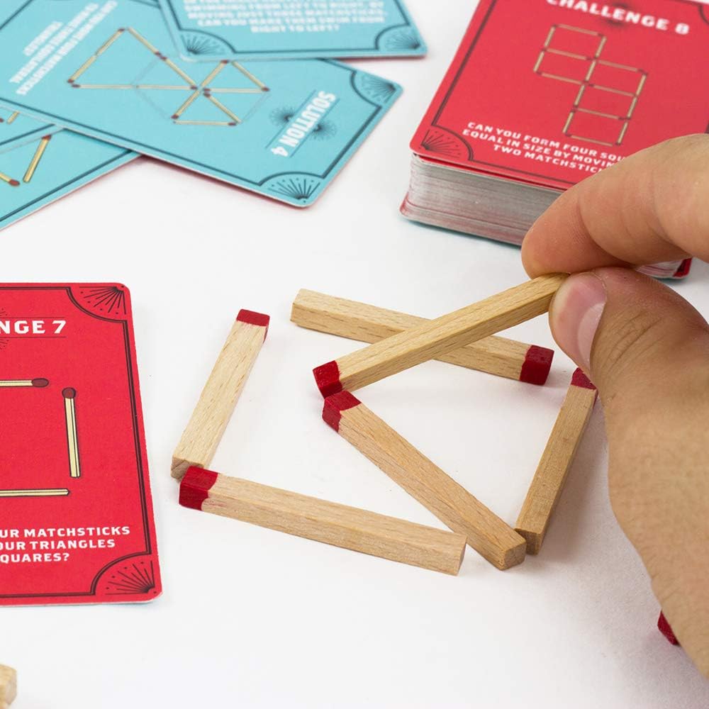 MARIVLOUS MATCHSTICK PUZZLES' with a puzzle close up
