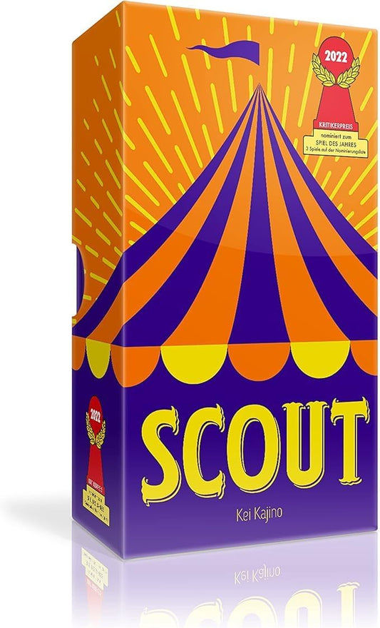 Circus themed Product packaging for Card game called Scout by Kai Kajino