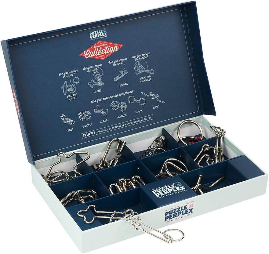 Puzzle & Perplex – Set of 10 puzzles  shown in open box