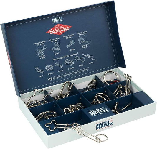 Puzzle & Perplex – Set of 10 puzzles  shown in open box