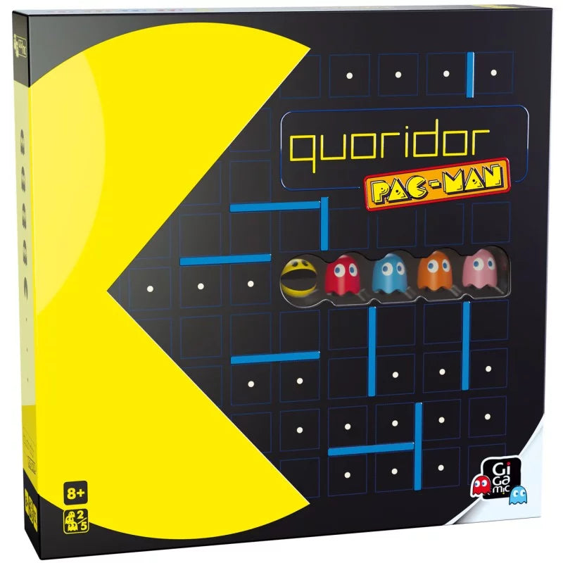 Quoridor Pac-Man board game box with yellow and black design