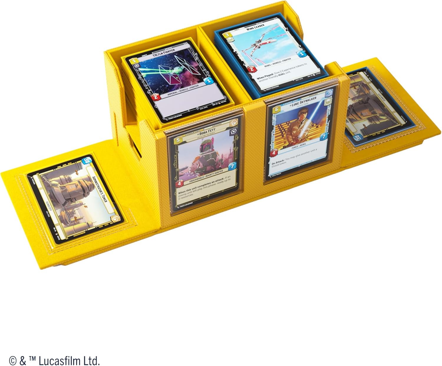 Star Wars: Unlimited Double Deck Pod - Yellow filled with trading cards