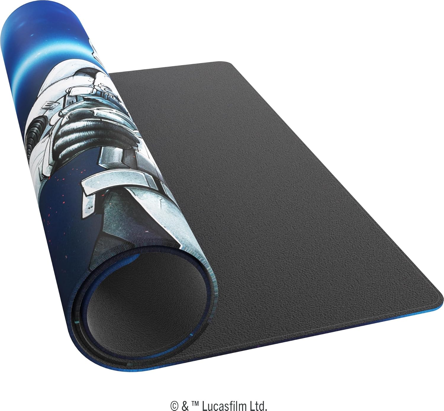 The Star Wars: Unlimited Stormtrooper Game Mat rolled up