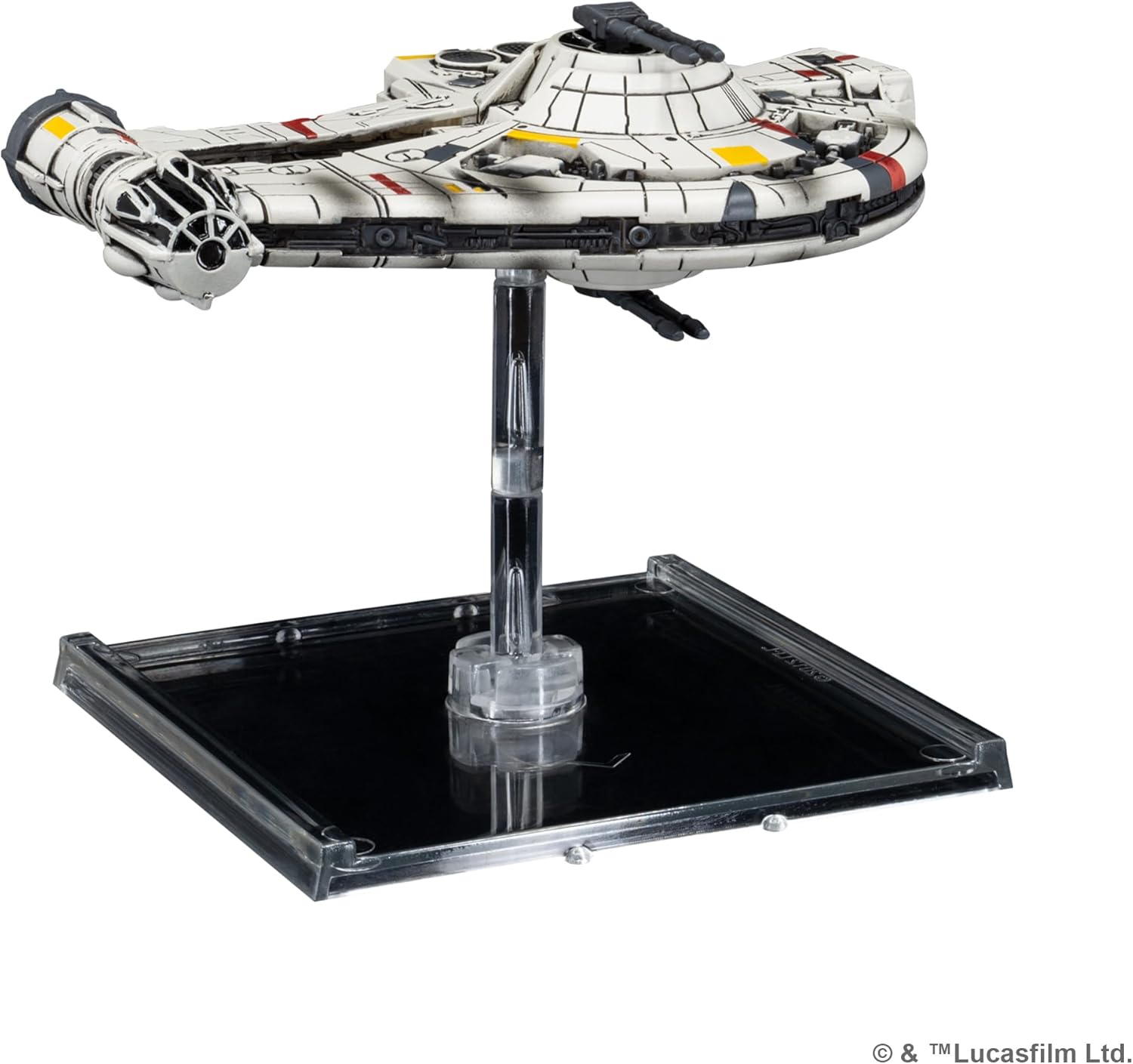 Star Wars X-Wing YT-2400 Light Freighter shown on stand
