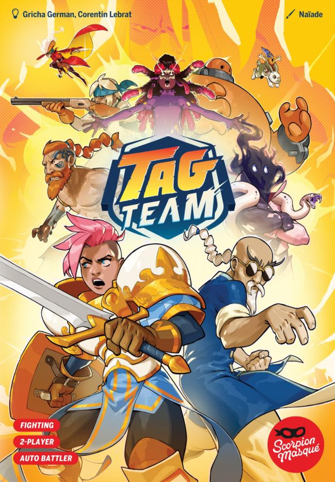 Cover of 'Tag Team' with animated characters and game text on a yellow background