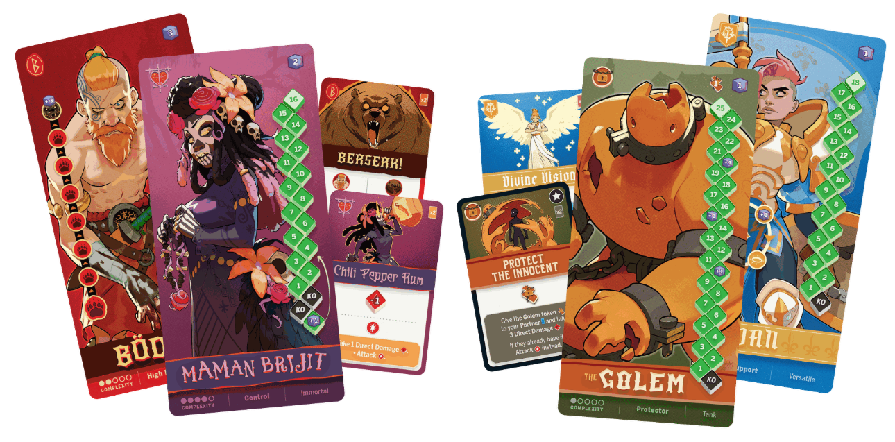 Collection of colourful trading cards featuring various characters and designs.