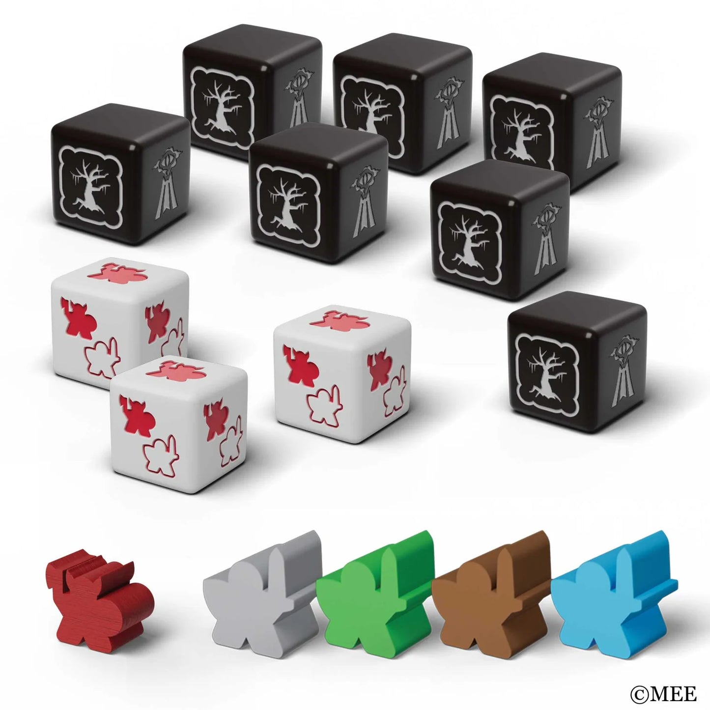 The Lord of the Rings: Fate of the Fellowship collection of dice and meeples